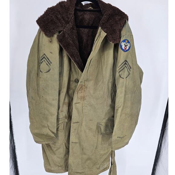 B-15 flight bomber jacket U.S. Army Air Force in the 1950s Belted 44R - Picture 1 of 5